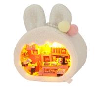 TOPBSFARNY Support de livre en bois 3D à faire soi-même pour maison de poupée avec lumière LED pour adultes pour construire la créativité, Noël, Halloween (Style B)