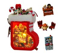 TOPBSFARNY Support de livre en bois 3D à faire soi-même pour maison de poupée avec lumière LED pour adultes pour construire la créativité, Noël, Halloween (Style F)