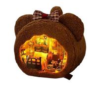 TOPBSFARNY Support de livre en bois 3D pour maison de poupée à faire soi-même avec lumière LED pour adultes pour construire la créativité, Noël, Halloween (Style A)