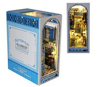 TOPBSFARNY Support de livre en bois 3D - Puzzle à faire soi-même - Maison de poupée - Serre-livres en bois - Kit de construction avec lumière LED - Pour adolescents et adultes - Pour construire la