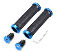 TOPCABIN® Double verrouillage sur poignées de guidon de vélo verrouillables vélo de vélo de montagne BMX (embouts en aluminium bleu clair)