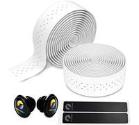 TOPCABIN® Ruban De Guidon De Vélo Ruban de Guidon pour vélo de Route série Camouflage Gel Confort Gel avec Anneaux réfléchissants 2 PCS (Blanc (1 Paire))