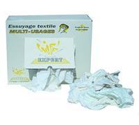 TOPCAR Chiffons coton blanc mi-fin à épais 10kg Global Hygiène