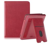 TOPCASE Coque pour Kobo Clara Colour/Clara BW (2024)/Clara 2E (2022)/Tolino Shine Color/Shine 5 (2024)/Shine 4 (2022) avec fonction support dragonne et veille/activation automatique, rouge