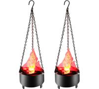 Topchances 2 pièces Led lumière de flamme 3W Effets de feu artificiel Lampes d'ambiance décoratives pour Halloween, Noël, fête, festival