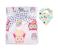 Topchances Couverture pour bébé en cachemire neutre double face en polyester super doux et court motif trois thèmes, 76,2 x 119,4 cm (hibou rose)