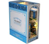 Topchances DIY Book Nook Kit, Kit maison de poupées miniature DIY avec meubles et lumière LED, puzzle 3D serre-livres en bois, modèles en kit pour adultes enfants à construire,Style A