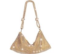 Topchances Femme Soirée Sac d'embrayage, Scintillant épaule strass paillettes Sacs à main de soirée de mariage Pour la fête de mariage (or)