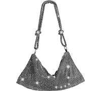 Topchances Femme Soirée Sac d'embrayage, Scintillant épaule strass sac de soirée de mariage Sacs à main Pour Mariage Party (Noir)
