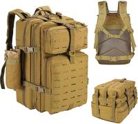 Topchances Grand sac à dos militaire hommes 45L étanche extérieur tactique Molle Assault Survival Tactical Backpack pour camping trekking randonnée pêche voyage travail,marron clair