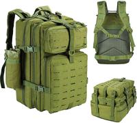 Topchances Grand sac à dos militaire hommes 45L étanche extérieur tactique Molle Assault Survival Tactical Backpack pour camping trekking randonnée pêche voyage travail,vert armée