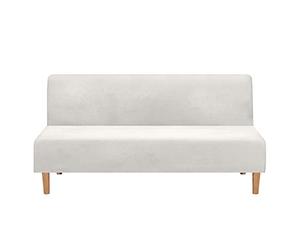 Topchances Housse de canapé-lit futon sans accoudoirs - Housse de canapé pliable en velours doux sans accoudoirs, housse de protection canapé-lit pliable 2 à 3 places (blanc) YHRSFT01 Taille Unique