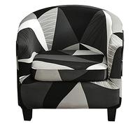 TOPCHANCES Housse de Fauteuil Cabriolet Imprime Motif géométrique Housse de canapé Relax Club Chaise de Baignoire Extensible Polyester (Housse de Chaise + Housse de Coussin, Y-2)