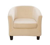 TOPCHANCES Housse de Fauteuil Cabriolet Imprime Motif géométrique Housse de canapé Relax Club Chaise de Baignoire Housse de Fauteuil Extensible Polyester (Housse de Chaise + Housse de Coussin, Beige)