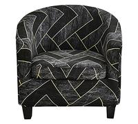 TOPCHANCES Housse de Fauteuil Cabriolet Imprime Motif géométrique Housse de canapé Relax Club Chaise de Baignoire Housse de Fauteuil Extensible Polyester (Housse de Chaise + Housse de Coussin, Y-6)