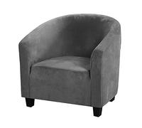 Topchances Housse de fauteuil tonneau en velours doux - Housse de chaise seau haute élasticité, Douces Housses de chaise de club, Housses de fauteuil pour salle à manger, salon, café Internet, bar