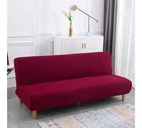 Topchances - Housse pour canapé-lit futon sans accoudoirs pliant 2 à 3 places et extensible - Bordeaux tissé