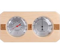 Topchances Hygrothermographe en bois pour sauna Thermomètre Hygromètre Sauna Décoration et accessoires 26 x 13.5 x 3.2cm