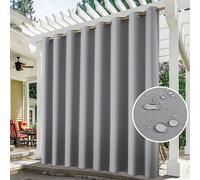 Topchances Outdoor Rideau résistant aux intempéries avec œillets-1 panneau extra large 254cmx213cm imperméable protection contre les regards indiscrets protection solaire pour balcon terrasse véranda