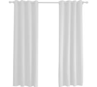 Topchances Rideau set de 2 rideaux occultants opaques Salon Chambre à coucher Rideaux à œillets Rideau thermique, 213*132cm, Blanc