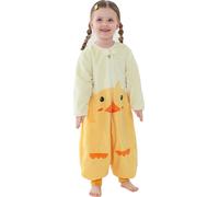 Topchances Sac de couchage bébé nouveau-né hiver Léger Sac de couchage enfant manches longues Flanelle Cartoon Sac de couchage avec jambes Extérieur Camping Garçons Filles 1-7 ans,Jaune,M