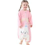 Topchances Sac de couchage bébé nouveau-né hiver Léger Sac de couchage enfant manches longues Flanelle Cartoon Sac de couchage avec jambes Extérieur Camping Garçons Filles 1-7 ans,Rose,S