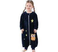 Topchances Sac de couchage bébé nouveau-né hiver Léger Sac de couchage enfant manches longues Flanelle Cartoon Sac de couchage avec jambes Extérieur Camping Garçons Filles 1-7 ans,Noir,S