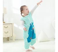 Topchances Sac de couchage pour bébé avec pieds, sans manches, unisexe, pour enfant, Pyjama en flanelle 4 saisons pour 1-6 ans, vert clair, M