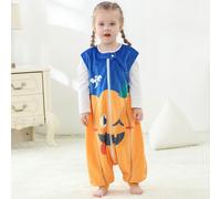Topchances Sac de couchage pour bébé avec pieds, sans manches, unisexe, pour enfant, Pyjama en flanelle 4 saisons, 1-6 ans, marron clair, S