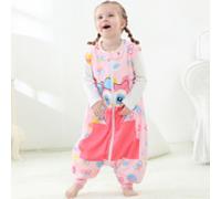 Topchances Sac de couchage pour bébé avec pieds, sans manches, unisexe, pour enfants, Pyjama en flanelle 4 saisons pour 1-6 ans,Rose,L