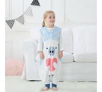 Topchances Sac de couchage pour bébé avec pieds, sans manches, unisexe, pour enfants, Pyjama en flanelle 4 saisons pour 1-6 ans, bleu, L