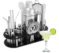 Topchances Set de 23 shakers à cocktail en acier inoxydable avec verre doseur et cuillère à bar, Set professionnel de mixage de cocktails, Accessoires de bar