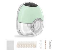 TOPCHANCES Tire-Lait Electrique Mains Libres Portable,Tire Lait Main Libre avec 4 Modes 12 Niveaux,Extracteur de Lait Rechargeable,Sans BPA,Double Étanchéité,17/19/21/24mm(ÉcranTactile,Vert-1 Pc)