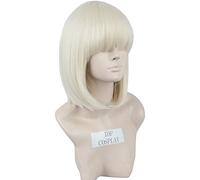 Topcosplay Bob Perruque pour Femmes Courte Noire Perruque Synthétique pour Cosplay, Fête, Halloween (Blond)