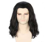 Topcosplay Cosplay Perruque pour Femme Homme Courte Perruque Noire Perruque de Costume d'Halloween (Noire Frisé)