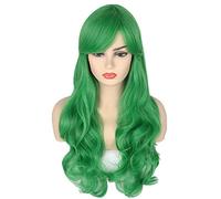 Topcosplay Femme Perruque Vert, Longue Bouclée Harajuku Lolita Perruque en Fibres Synthétiques Cosplay Halloween Perruques