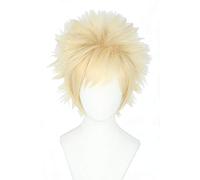 Topcosplay Katsuki Bakugou Perruque pour My Hero Academia Cosplay Anime Perruque Courte Blond Costume Halloween Perruque