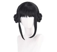 Topcosplay Longue Perruque Violette Femme Accessoire d'Halloween Perruque Déguisement (Noir)