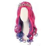 Topcosplay Perruque Audrey pour Enfants Femmes, Longue Bouclé Perruque Rose-Bleu Cosplay Halloween Déguisement Perruque (Adultes)