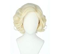 Topcosplay Perruque Blonde Courte et Bouclée Synthétique pour Cosplay Halloween Carnaval