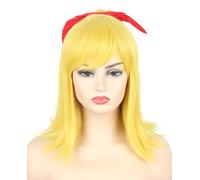 Topcosplay Perruque blonde pour femme avec frange, perruque de cosplay, costume de carnaval (blond)