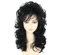 Topcosplay Perruque blonde rétro bouclée des années 70 et 80 pour femme - Perruque disco Halloween Cosplay (noir)