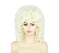 Topcosplay Perruque bouclée blonde des années 80 pour Halloween, fête costumée