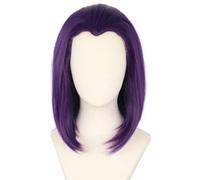 Topcosplay Perruque courte violette raide pour déguisement d'Halloween
