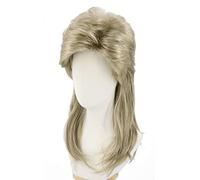 Topcosplay Perruque Homme des années 80 des années 70, Perruque nuque longue, Proll mulet Perruque Punk Blonde pour Carnaval Halloween (Blonde-4)