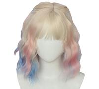 Topcosplay Perruque longue tressée noire pour cosplay, Halloween, carnaval (perruque blonde adulte)