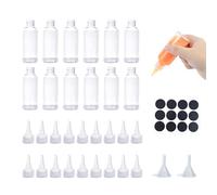 TOPCZY 12 Pièces Petites Bouteilles de Condiment,60ml Bouteilles Flacons Souples Plastique, Transparent Bouteille Pressable avec Entonnoirs, Mini Sauce Squeeze Bouteilles pour Lotion Huile