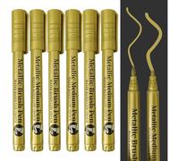 TOPCZY 6 PCS Stylo Acrylique Doré,Pointe Fine Pailleté Marqueur Permanent