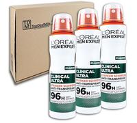 TopDealMile Lot de 3 déodorants Clinical Ultra Spray L'Oréal Paris Men Expert 150 ml