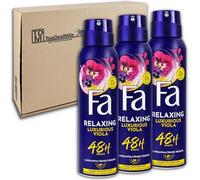 TopDealMile Lot de 3 déodorants en spray FA Relaxing Luxurious Viola de 150 ml